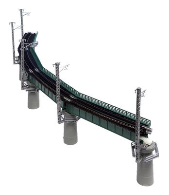 KATO N Gauge Curved Railway Bridge Set R448-60° Green 20-823 Railway Model Supplies