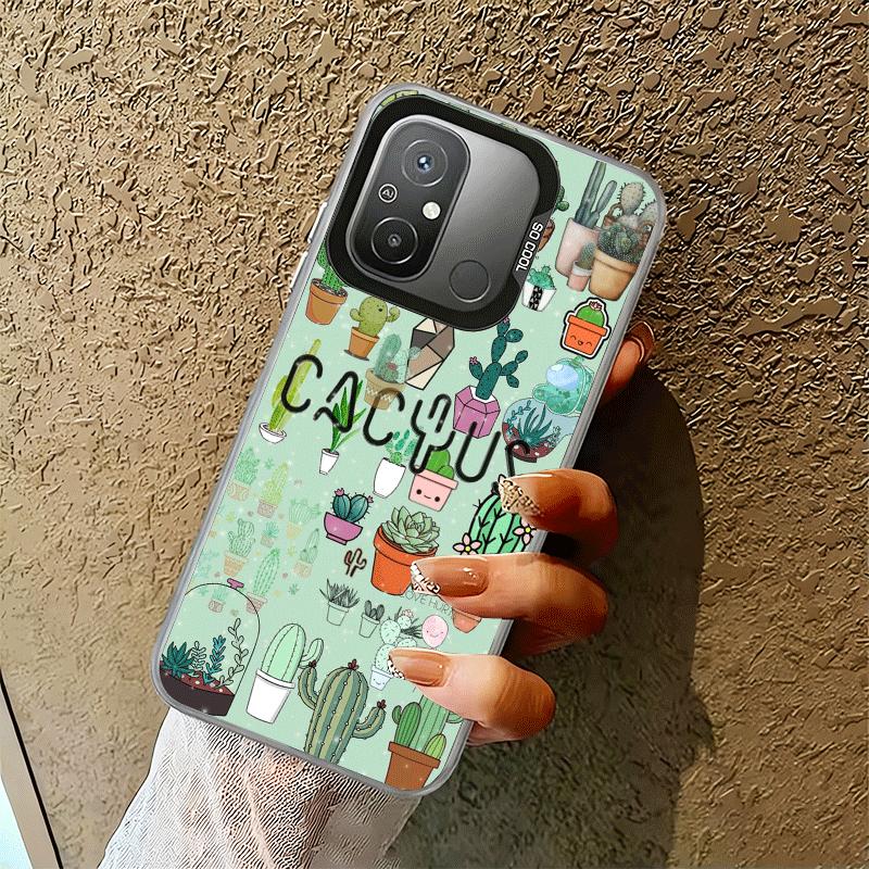 Cactus Pattern Shockproof Phone Case for Xiaomi Poco X7 X6 X5 X3 Pro F7 Ultra M8 Redmi 15C 15 14C 13C 12C 10C 13 12 10