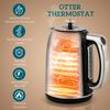 Polished Retro 40-100 degrees C Kettle and Toaster Set - Black