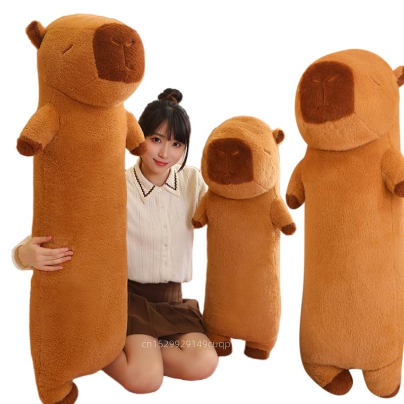 120cm Giant Capybara Plush Pillow Soft Hug Toy Cartoon Strip Cute Gift For Girlfriend Birthday