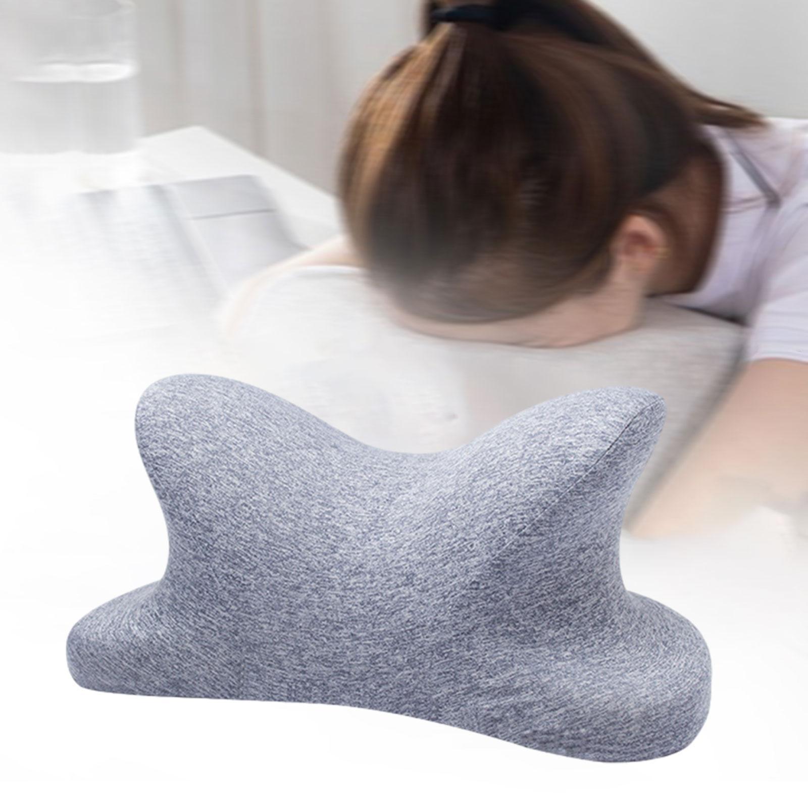 

Cervical and Neck Pillow Ergonomic Comfortable Cushion Memory Foam Pillow Office Nap Pillow for Camping Office Driver Travel світло-сірого кольору