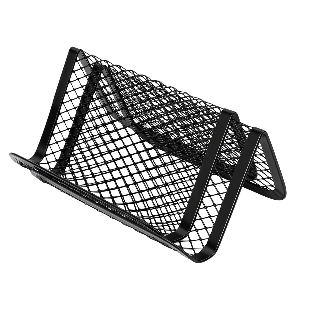 8pcs Business Card Holders Large Capacity Metal Mesh Business Card Stands for Name Cards Smartphones Tablets Sticky