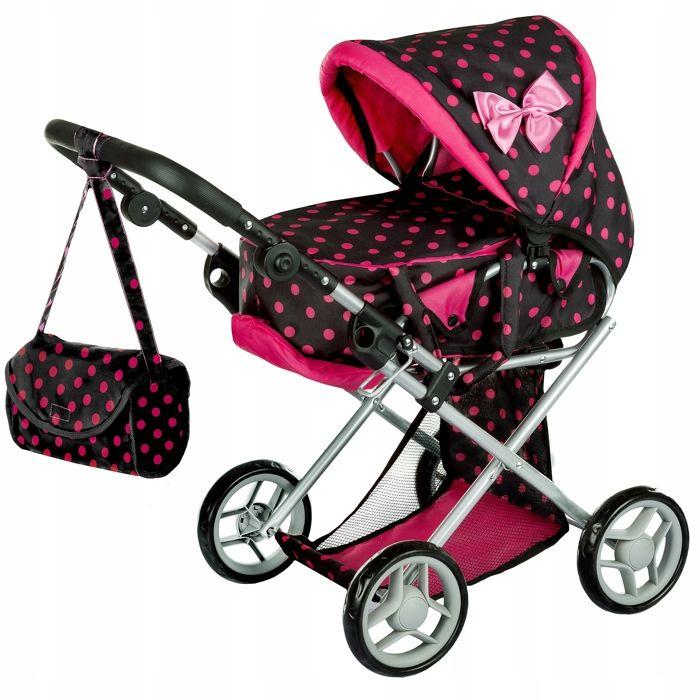 Poussette pour poupée 3-en-1: landau, poussette, porte-bébé + sac et literie - Kinderplay (KP0200G_KRD)