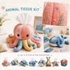 DIY Animal Tissue Box Cover Craft Kit Soft Plush Material Handmade Decorative Tissue Holder for Kids and Adults Creative Home Office Use