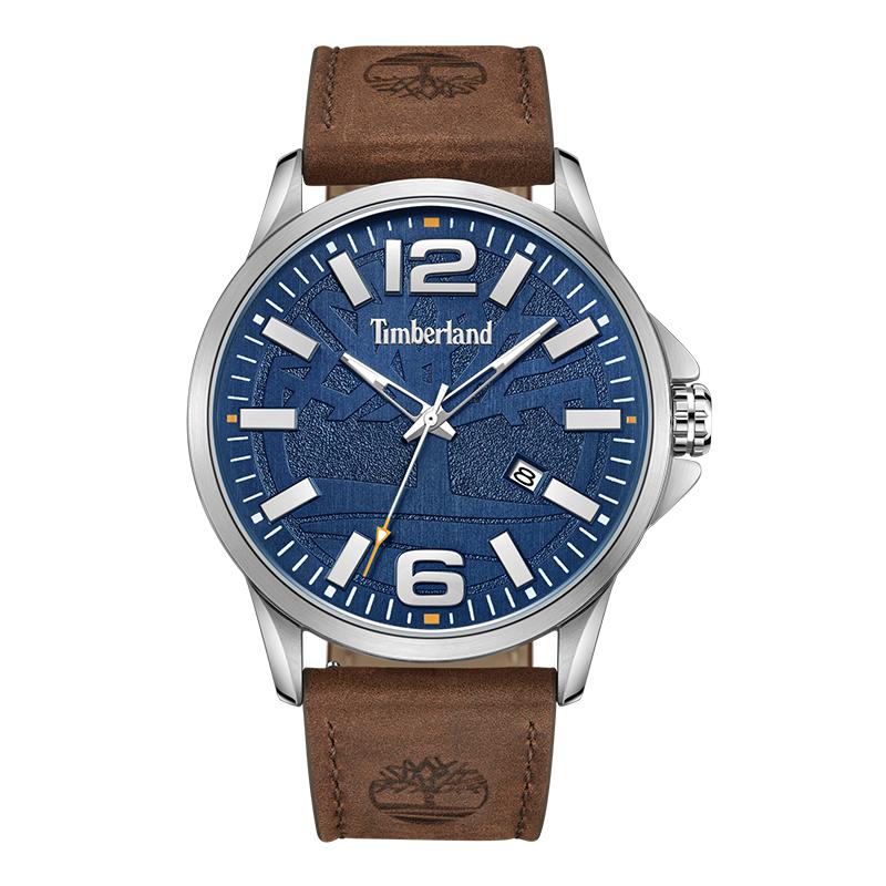 

Timberland Bernardston Series Watch Quartz Movement Leather Strap 45Mm Blue Dial Classic Three-Hand Date Window Fashion Retro Men watches TDWGB0011601 TDWGB2131801
