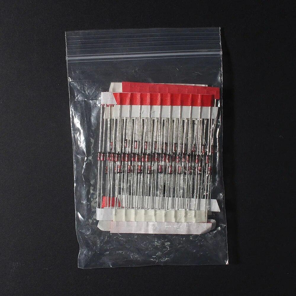 100PCS 10 Values 0.5W Zener Diode Kit Electronic Components Assorted Kit 10V 11V 12V 13V 15V 16V 18V 24V 27V 30V
