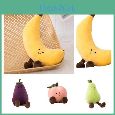Adorable Fruit Party Plushies For Kids- Banana, Eggplant, Peach, And Pear Options!