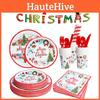 Merrychristmas Santa Claus Christmas Party Supplies Paper Plate Cup Set