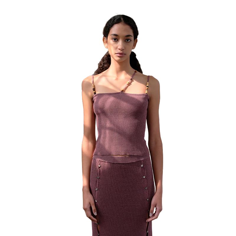 

ЗЕЛЕНИЙ ПОЯС Міська Дика Природа В язаний топ з бісером та спідниця з розрізом L