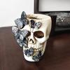 Halloween Decorations Skull Butterfly Pen Holder Craft Skull Candlestick  Home Decor