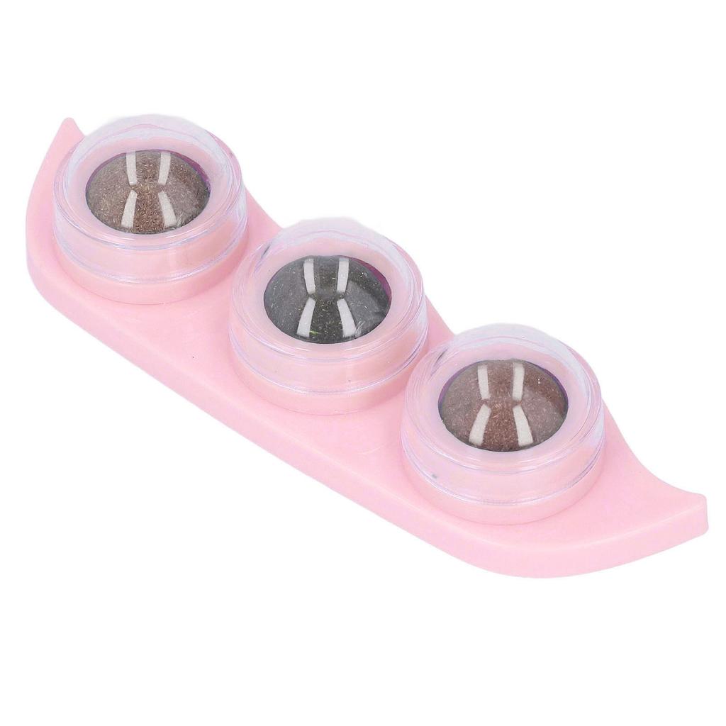 Catnip Balls Rotatable Teeth Cleaning Interactive Pea Shape Kitten Licking Toy for Chewing Indoor