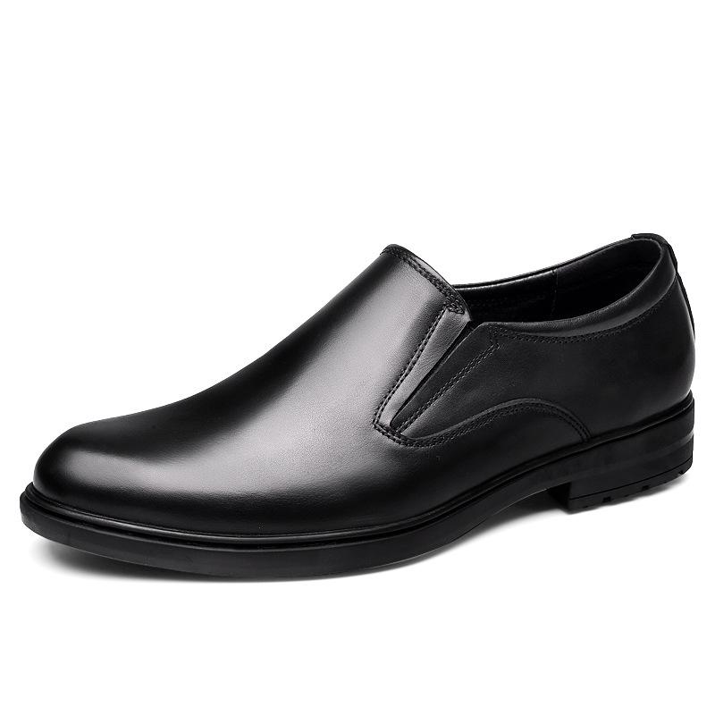 Men s Large Slip-On Leather Loafers, Business Casual, Spring Low-Top, Top-Layer Cowhide 45