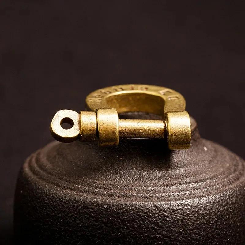 2pcs Retro Durable Brass Horseshoe Key Chain Pure Copper Car Key Ring Horseshoe Buckle Creative Keychain Accessories
