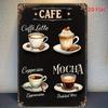 Vintage Cafe Metal Wall Decor Sign    Rustic Tin Sign with Coffee Latte Cappuccino Mocha Espresso  Shakuny Designs  Indo