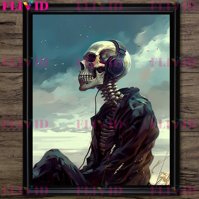 

Виктория Череп Портрет Ретро Стена Искусства Картина Маслом Череп Джентльмен Художественный Плакат и Печать 21cm×30cm NoFrame