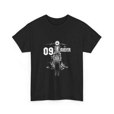 Rider 09 Black T-Shirt Motorcycle Lover Biker Apparel Graphic Tee