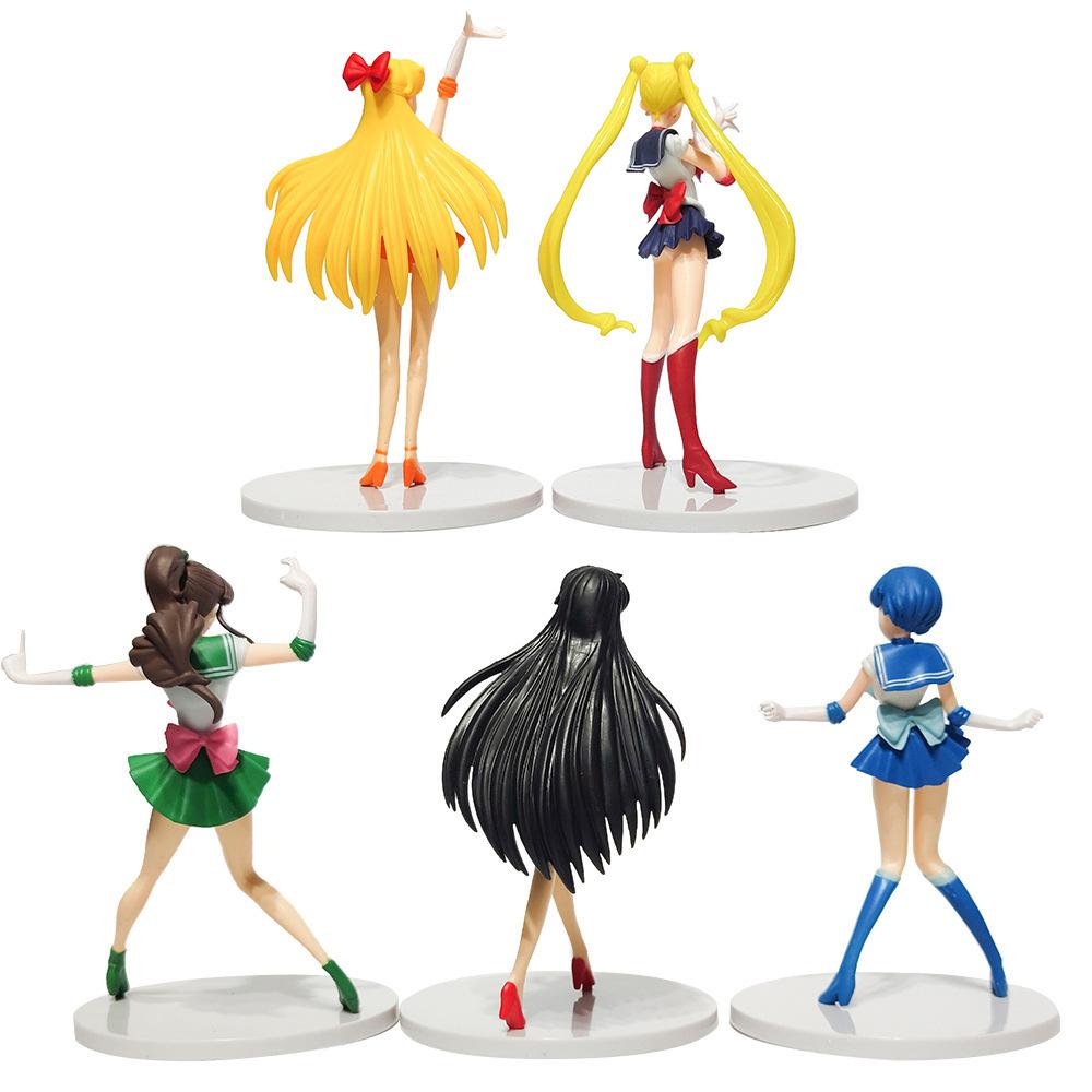 Anime Sailor Moon Action Figure Model Gifts Collectible Figurines for Kids 17cm 5 Pieces In A Set