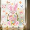 Easter Bunny Window Clings Cartoon Egg Stickers Cute Decoration For Home Classroom Nursery Shop Glass Display Decorations