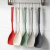 2Pcs Silicone Spoon Multi-use Hold Comfortable Non-slip Round Handle Cooking Utensils Mixing Spoon Silicone Tableware Scoop