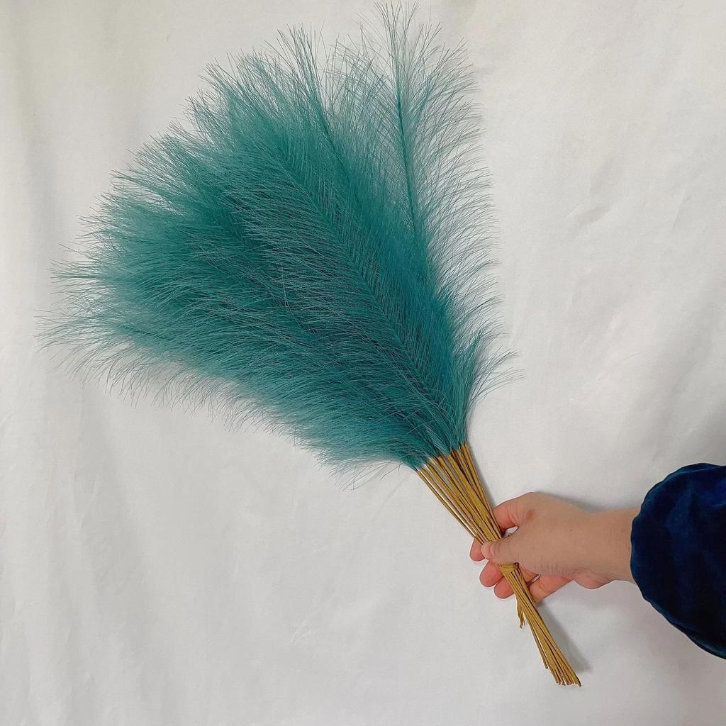 55CM 5PCS Fluffy Pampas Grass Boho Decor Flower Fake Plant Reed Simulated Wedding Party Home Decoration Artificial Flowers