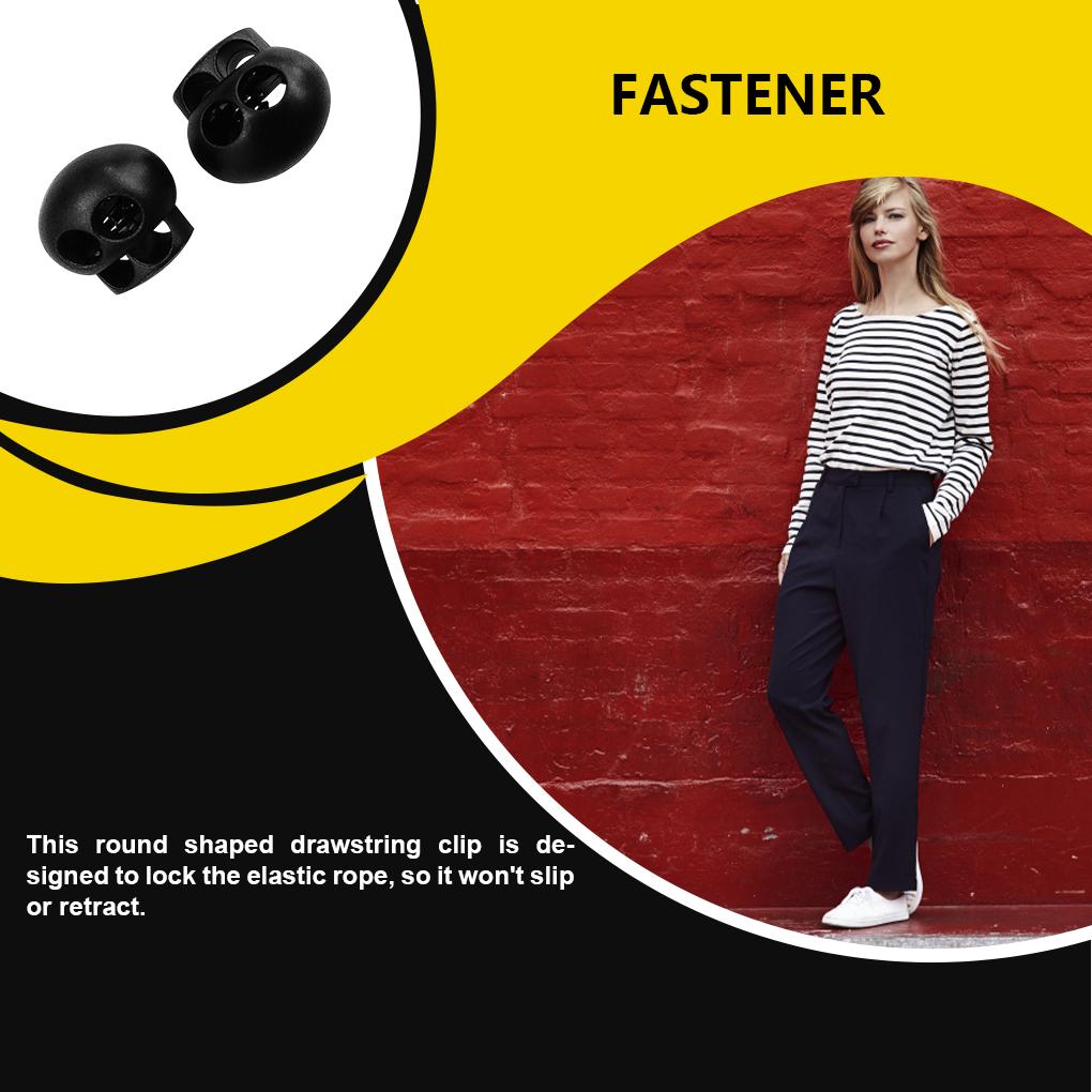 10 Pieces Cord Stopper Bag Shoe Round Shaped Drawstring Stoppers with 2 Holes Portable Anti-skid Rope Fastener