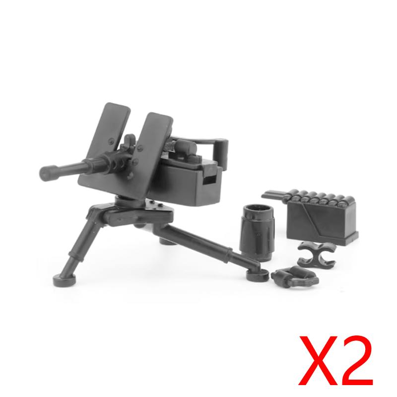 Army WWII Soldier Figure Armaments Brick Playset Gatling M2 Heavy Machine Aviation Gun NSV Bullet Chain Mortar ZB53 Toys Playsetss T12