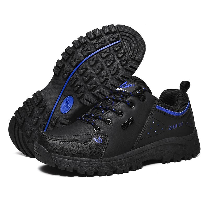 High Quality Leather Hiking Shoes Durable Outdoor Sport Men Trekking Leather Shoes Lace-Up Climbing Hunting Sneakers
