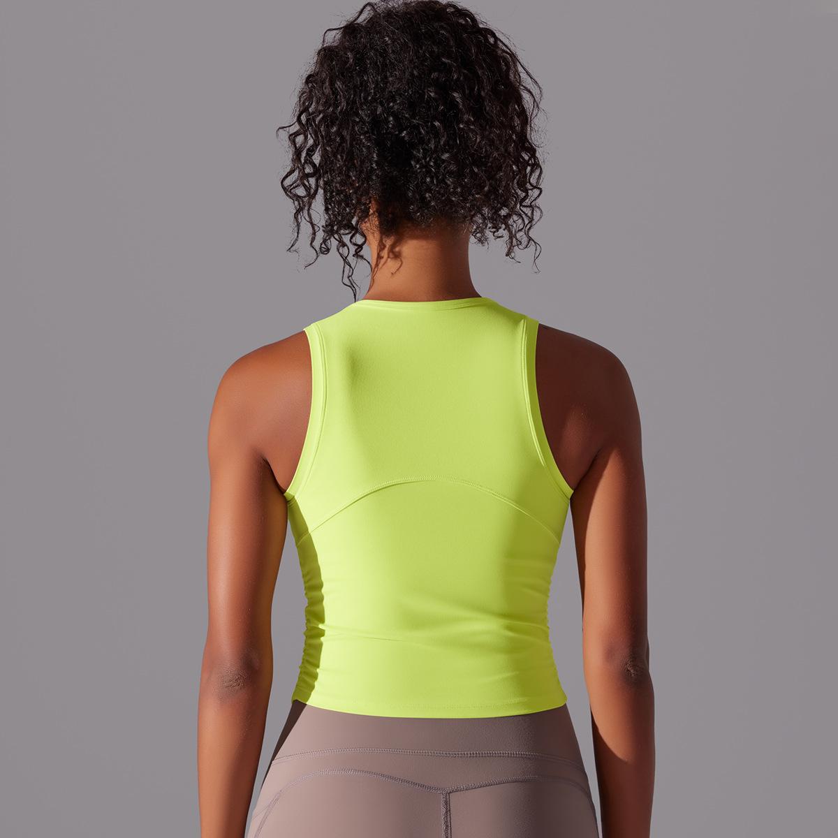 Двусторонний нейлоновый однотонный плотный жилет с круглым вырезом для занятий спортом — фото 20