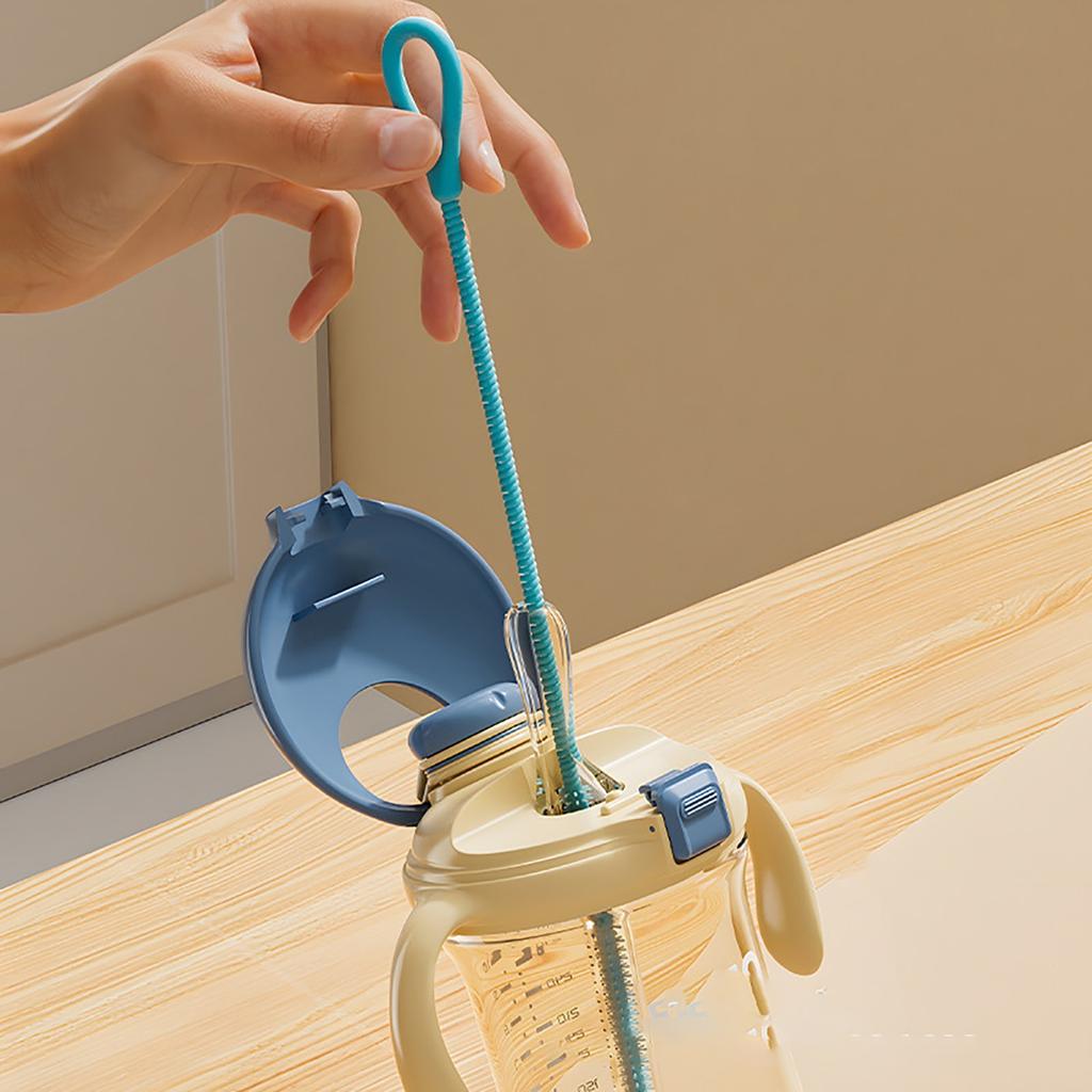 6mm+9mm Combination Package Silicone Straw Brush Bottle Brush With Extended Non-slip Handle Fine Brush Straw Test Tube Brush