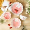 Creative Cartoon Underglaze Ceramic Dishes Tableware Household Strawberry Rabbit Salad Rice Dishes Housewarming Gift Combination