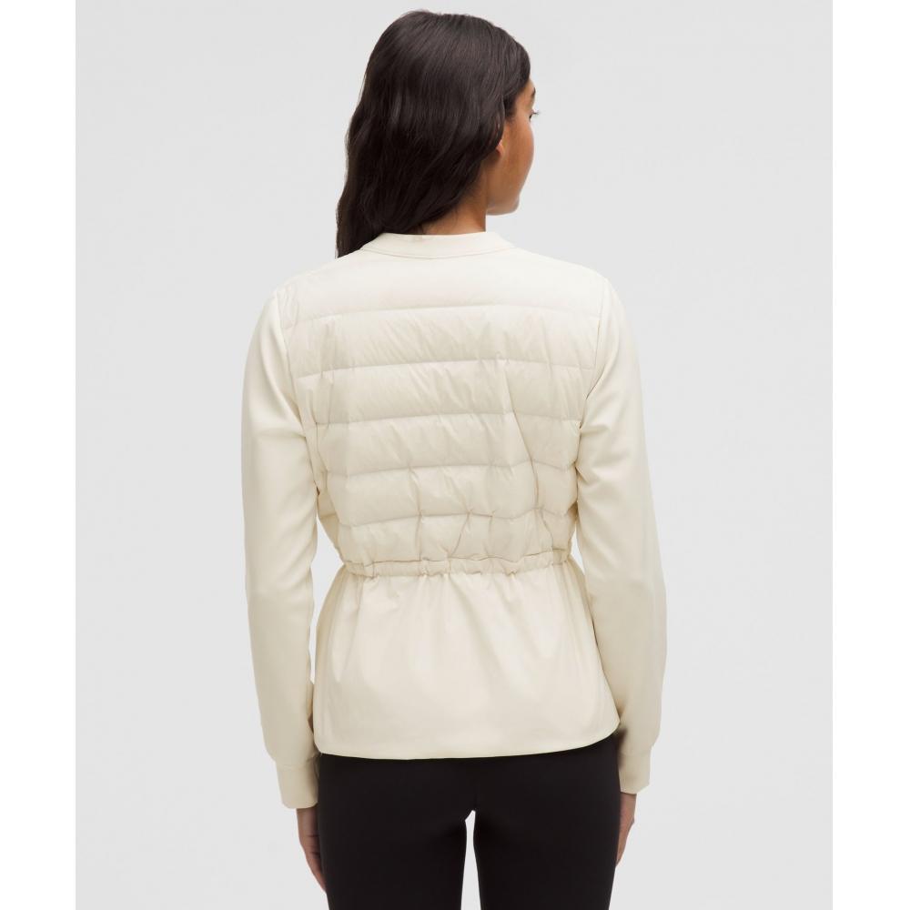 Lululemon Down Filled Cinch Waist Jacket Light Ivory