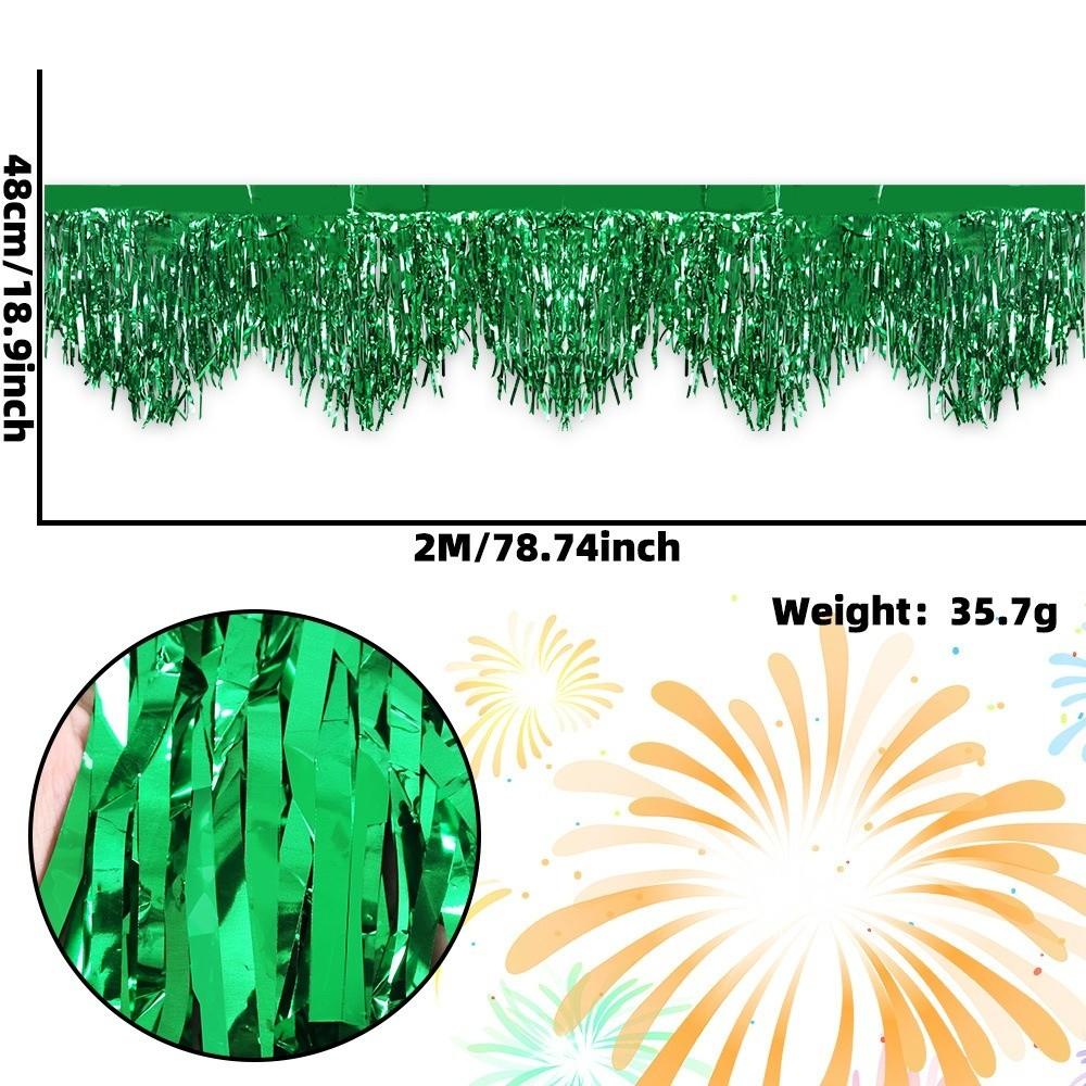 6.56ft Length Metallic Fringe Garland Tinsel Streamers Banner  Stage Party Decoration