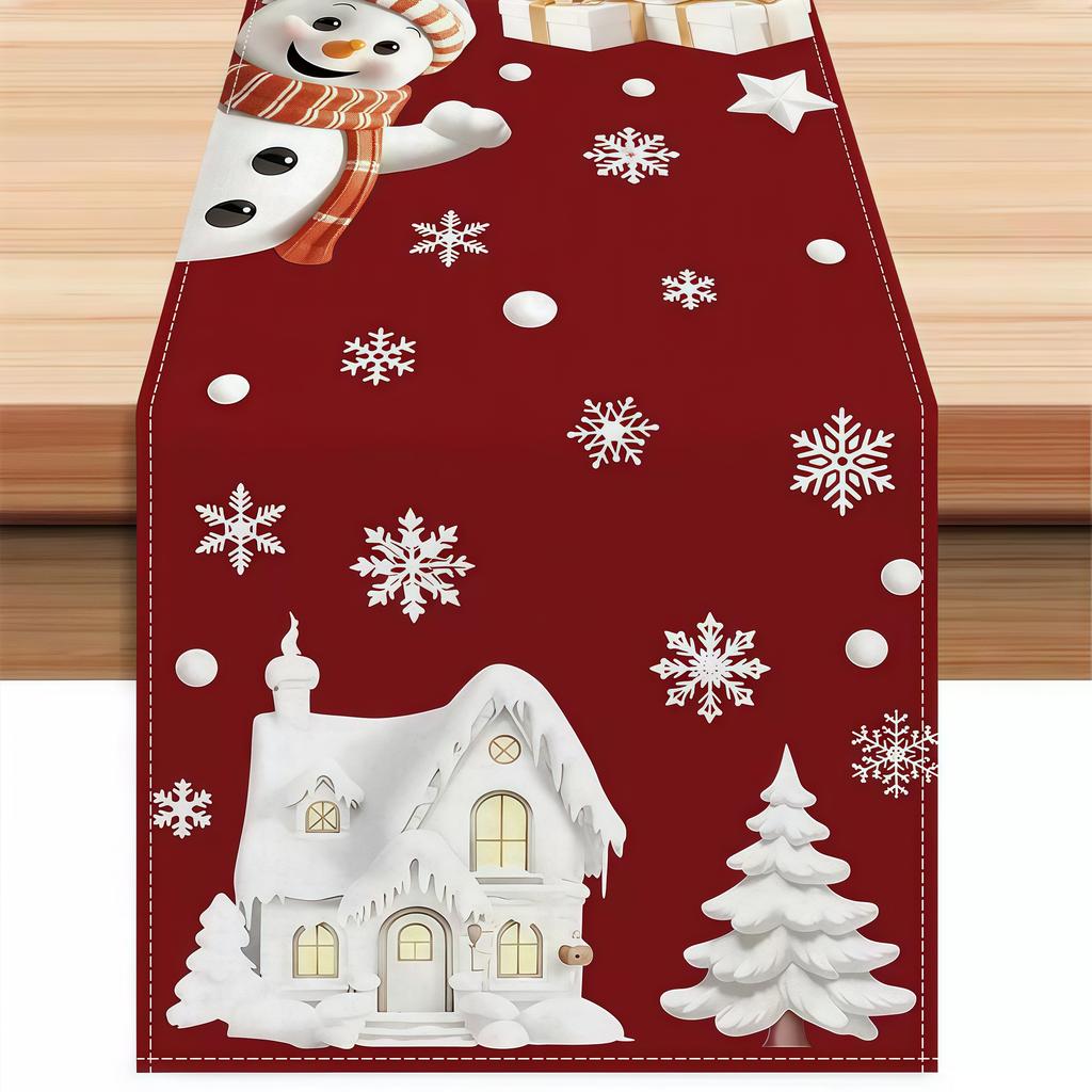 1pc 30*180CM Christmas Linen Table Runner Merry Christmas Decoration for Home Xmas Table Decor 2025 Navidad Notal Noel Ornament