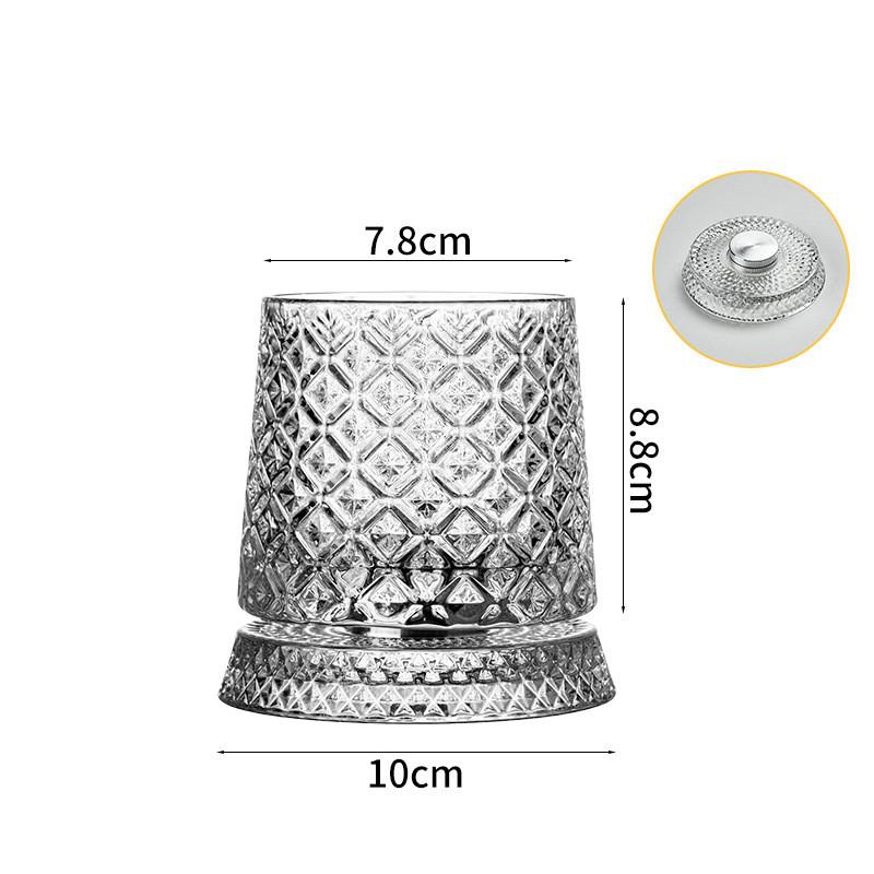 

New Wine Glasses Beer Rotating Glass With Glass Base 360 Rotate Degrees Crystal Rum Glass For Cocktail Beer Party Drinking A