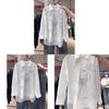 Modern Chinese Style Embroidered Long Sleeve Shirt With Polo Collar For Office Wear