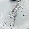 Delicate Phone Charm Keychain Bag Dangler Cute Bowknot Heart Phone Dangler Decoration for Fashionable Individuals