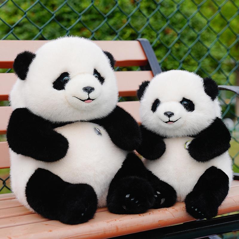 25-50cm Adorable Base Simulation Lifelike Giant Panda FuBao Plush Toys Kawaii Stuffed Animals Soft Bears Baby Appease Doll Gifts