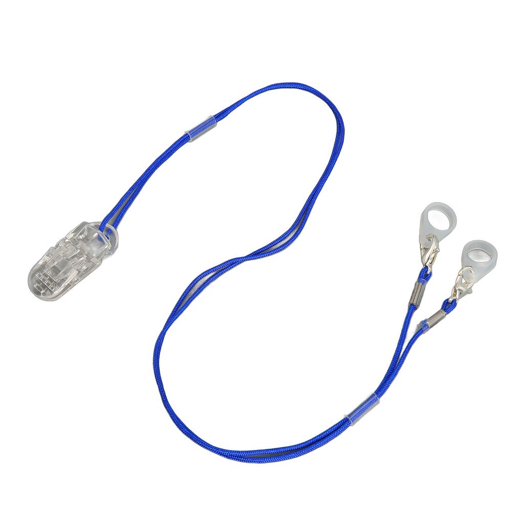 Hörgerätehalter, transparenter Clip, blaues Seil, Nylon, einfache Befestigung, Hörgeräte-Lanyard für Gartenarbeit, sp