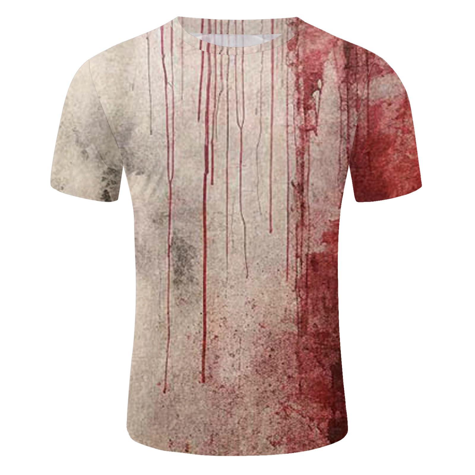 Мужская мода с коротким рукавом и круглым вырезом с принтом на Хэллоуин в стиле кэжуал — фото 6