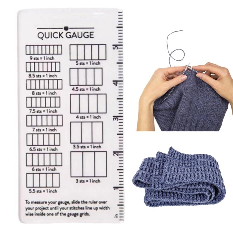 Plastic Knitting Gauge Ruler For Quick Stitching And Row Measurement Crafting Tool For Crochet Knitters And Yarn Enthusiasts