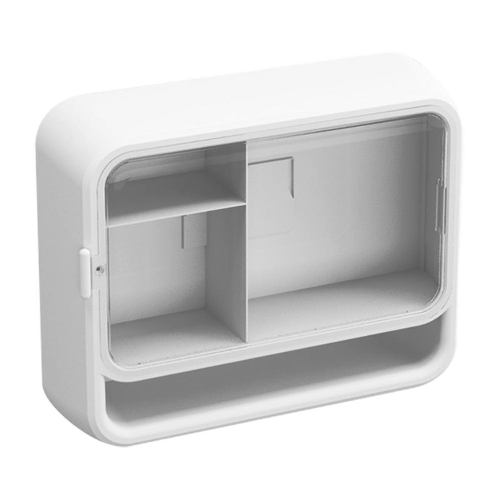 

Пылезащитный многослойный органайзер для ванной комнаты, настенный органайзер для хранения косметики, подходящий для хранения в ванной комнате и на кухне белый