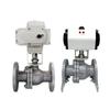 AOBL DN15 Electric/Pneumatic Actuator Flange Ball Valve with WCB/PTFE Material, AC220V