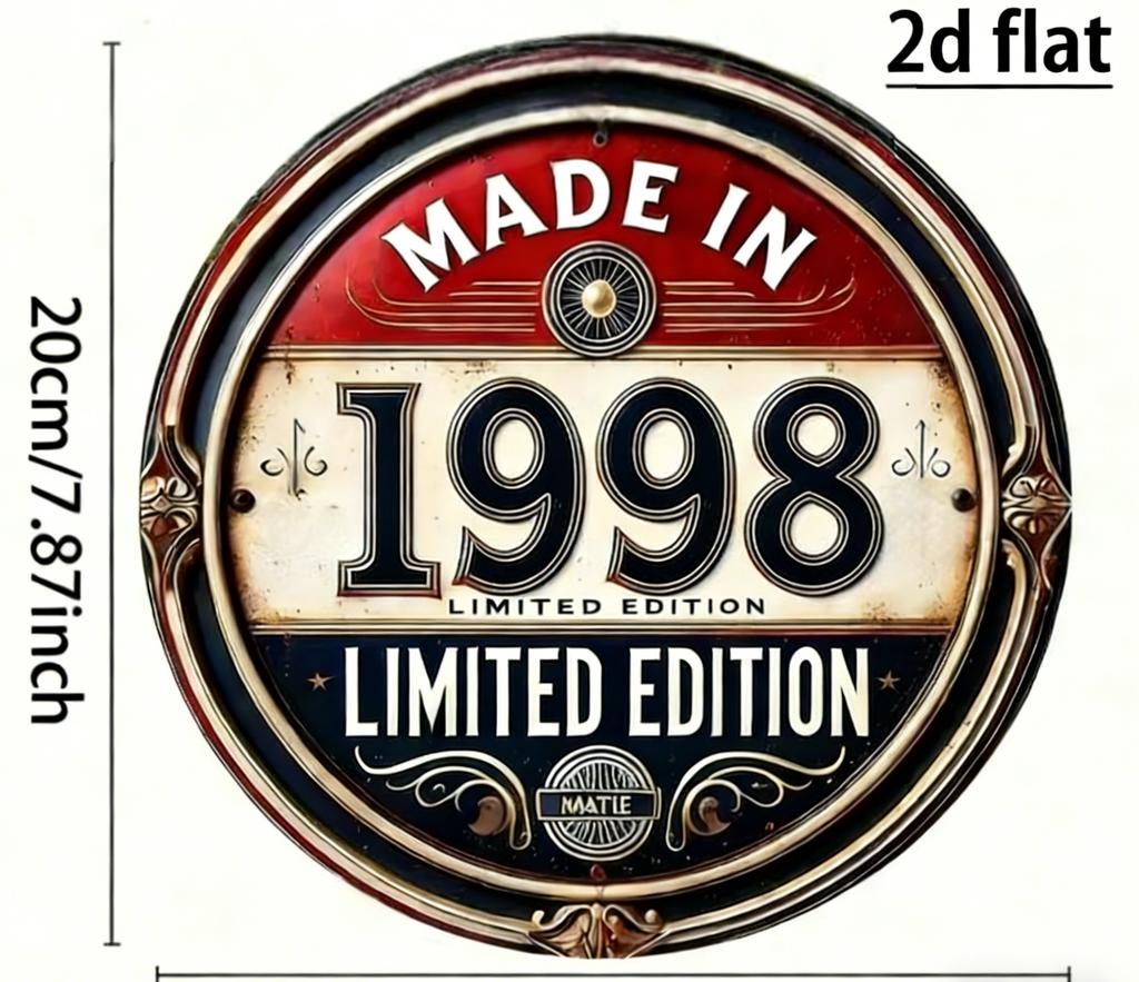 Vintage Made In Limited Edition Round Metal Sign Retro th Birthday Commemorative Aluminum Wall Art Rustic Home Decor U