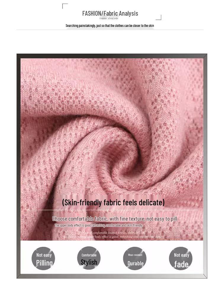 Women's Color Block Knit Sweater with Lapel and Faux Two-Piece Design