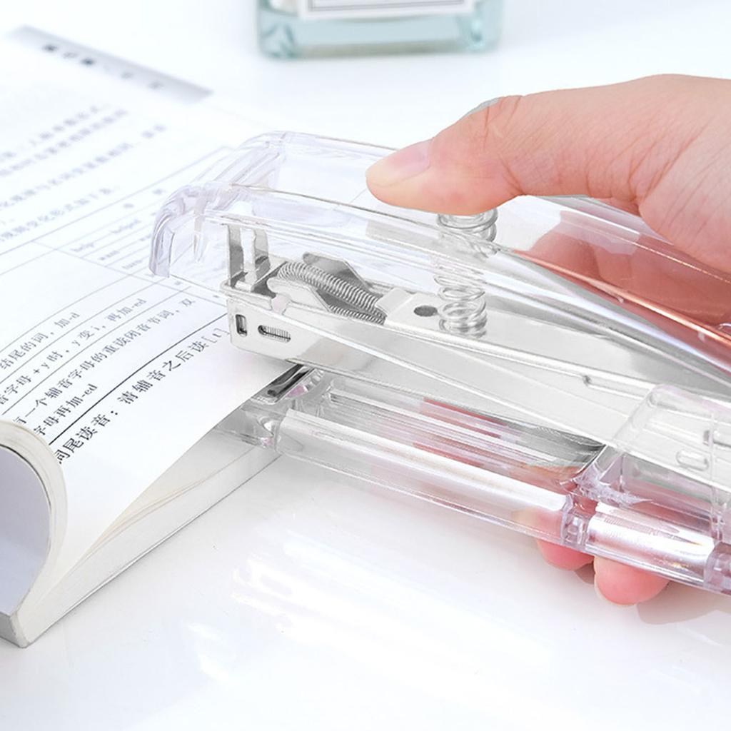 Stapler Minimalist Style Labor Saving Easy Stapling Comfortable Grip Acrylic Metal Handheld Stapler