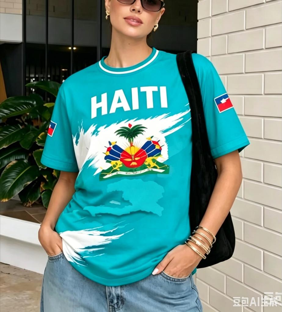 Haiti Style Soccer Jersey Fans Sports T-Shirts Street Jerseys Unisex 3d Print Graphic T Shirts Short Sleeve Tops Tee Streetwear