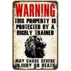 Animal Family Warning Poster On the Wall, Metal Plaque