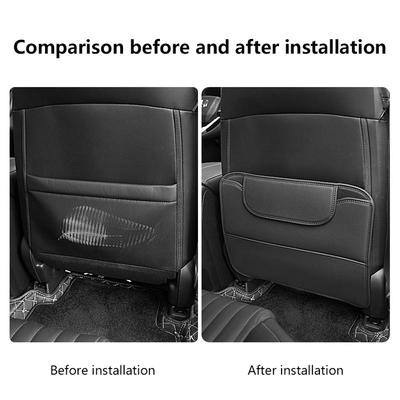 Cuir PU Tapis Anti-coup de Pied pour Voiture Organisateur de Dossier de Siège Auto Sac de Rangement Protections Anti-rayures pour Dossier de Siège Arrière de Voiture Avec Housse