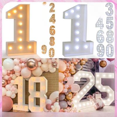 Light Up Balloons Giant Birthday Figure 0-9 Numbers Balloon Filling Box  Anniversary Decor