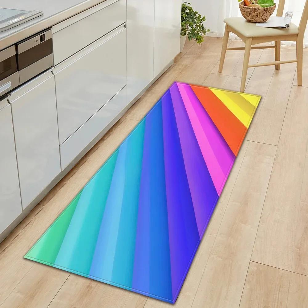 Creative Colorful Geometric Pattern Home Kitchen Floor Mat Door Front Decoration Floor Mat